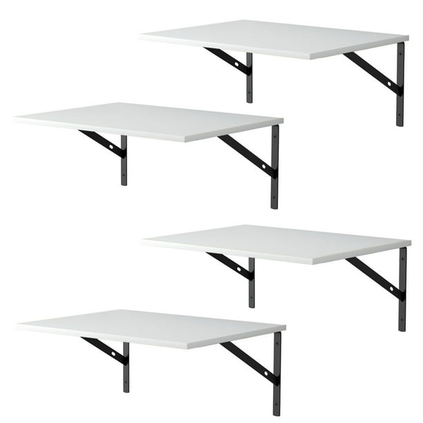 Estantes flotantes Housiture de madera de Burlywood de 30 cm de profundidad, 4 juegos