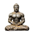 thumbnail image 4 of Flynix Mini Buddha Statue Portable Retro Buddhism Figure for Landscape Office Decor Rust color, 4 of 10
