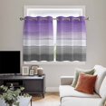 thumbnail image 5 of Purple Gray Kitchen Curtains Short 45 Inch Length, Vintage Rustic Abstract Striped Wooden Grain Grommet Top Bedroom Living Room Curtains, Light Filtering Cafe Curtain Drapes 2 Panels Set 84''x45'', 5 of 9