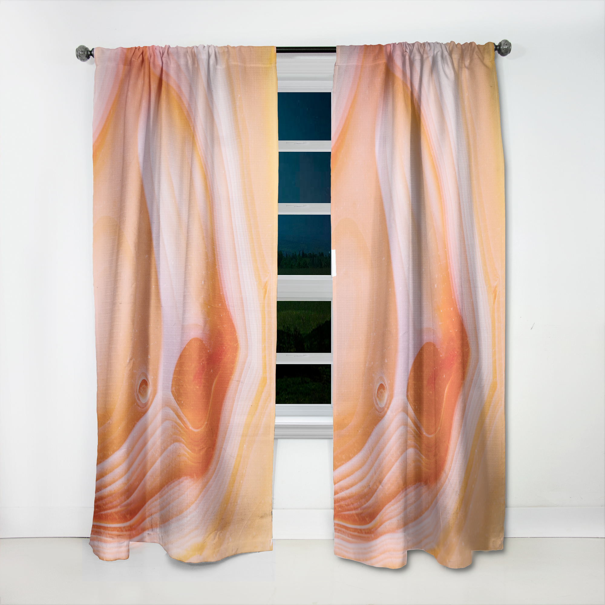 Designart 'Geode Marbled X' Mid-Century Modern Curtain Panel