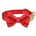 thumbnail image 2 of Pet Artist Adjustable Dog Collar with Cute Bow Tie - Fashion Plaid Pet Neck Strap for Puppy & Cat with Metal Buckle, Multiple Colors & Sizes, 2 of 9
