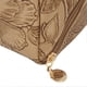thumbnail image 3 of Makeup Bag Khaki PU Leather Large Capacity Floral Embossed Portable Zipper Up Toiletry Bag with Handle, 3 of 5