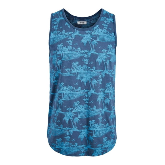 Univibe Men's Beaumont Tropical Men's Tank Dark Blue Size Small