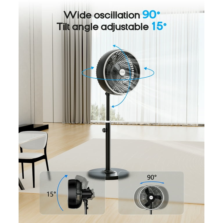 NFTIGB Pedestal Fans for Home, Speeds, 90° Oscillating Fan Air