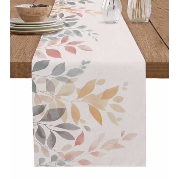 Table Runner 72 Inches Long for Kitchen Dining, Spring Floral Dresser Scarf Farmhouse, Dining Table Decorations for Wedding/Parties, Colorful Botanical Watercolor 18 x 72 In