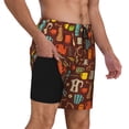 thumbnail image 2 of Fuzoiu Retro Coffee Print Men's Swim Shorts,Quick-Dry Double-Layer Swim Trunks,Board Trunks,Beach Shorts Swimwear Bathing Suits-XX-Large, 2 of 6
