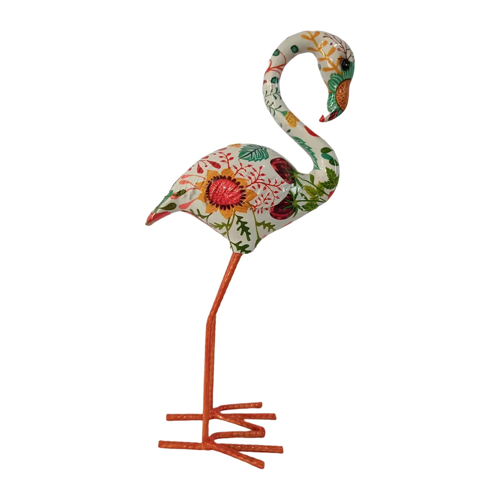 Resin Figurines Birds Sculptures Long Legs Decorative Modern Art Backyard Flamingo Garden Statue for Yard Porch Sidewalks Decoration Window Style C