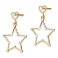 thumbnail image 3 of 14k w/ RH Diamond-Cut Heart and Star Post Dangle Earrings TE913, 3 of 4