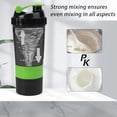 thumbnail image 5 of XTKS Botella Coctelera - Vaso Coctelera de Proteínas con Compartimentos de Almacenamiento - Botellas de Batido de Entrenamiento a Prueba de Fugas con Mezclador para una Mezcla Suave - 500ML/16oz (VERD, 5 of 5