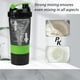 thumbnail image 5 of XTKS Botella Coctelera - Vaso Coctelera de Proteínas con Compartimentos de Almacenamiento - Botellas de Batido de Entrenamiento a Prueba de Fugas con Mezclador para una Mezcla Suave - 500ML/16oz (VERD, 5 of 5
