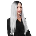 thumbnail image 3 of SEGO Fashion Ombre Long Curly Wave Hair Wigs Heat Resistant Straight Synthetic Hair Wigs For Women, 3 of 7
