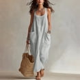 thumbnail image 2 of PRINxy Women's Sleeveless U Neck Linen Maxi Dress with Pockets Boho Flowy Long Dress for Summer Beach Vacation Daily Casual Wear Gray XXL, 2 of 7