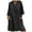 Black, variant on TIHLMK Womens Dresses Fashion Women Loose V-Neck Solid 3/4 Sleeve Cotton And Linen Dress