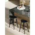thumbnail image 4 of Open Box Maven Lane Luna Bar Stool in Rustic Black Wood Finish, 4 of 12