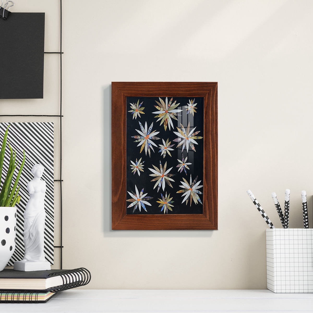 Starburst Too I - Framed Print w/glass - Chestnut