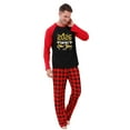 thumbnail image 2 of Family Christmas Pajamas Matching Sets – 2026 FAMILY New Year Print, Red & Black Plaid Long Sleeve Shirt and Pants 2 Piece Outfit, Holiday Xmas PJs Sleepwear for Couples, Adults, Teens, New Year Eve, 2 of 5