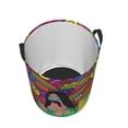 thumbnail image 3 of Cesta de lavandería redonda plegable impermeable con diseño de Bob Esponja hippie, organizador de juguetes y ropa, cesta de regalo para habitación mediana, 3 of 7