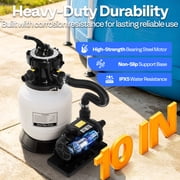 SPECSTAR 10 Sand Filter Pump 2087 GPH for Above Ground Pools up to 4,600 Gallons, 7-Way Valve with 22 lb Sand Capacity, Heavy-Duty Rust-Resistant Housing