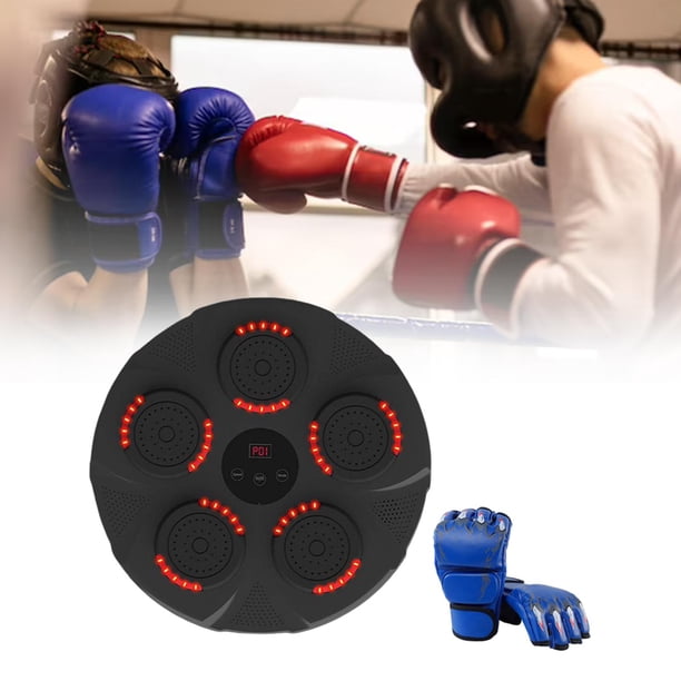Caja de música electrónica inteligente para pared, máquina de entrenamiento, juego de competición, saco de arena, almohadilla de perforación para gimn Guantes de pata azul