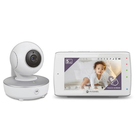 Motorola VM36XL-2 | 5" HD Video Baby Monitor with Motorized Pan, Tilt & Zoom Dual Cameras | 1000ft Range 2.4 GHz Wireless 5" Split Screen | 2-Way Audio | Room Temperature, Lullabies, Night Vision