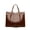 brown, variant on Genuine Cowhide Women Tote Bag, Glossy Crocodile Embossed Shoulder Purse for Work