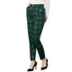 thumbnail image 1 of Pantalones de tartán a cuadros para mujer INSPIRE CHIC, elásticos, de cintura alta, rectos y largos, 2XL, verdes, 1 of 7