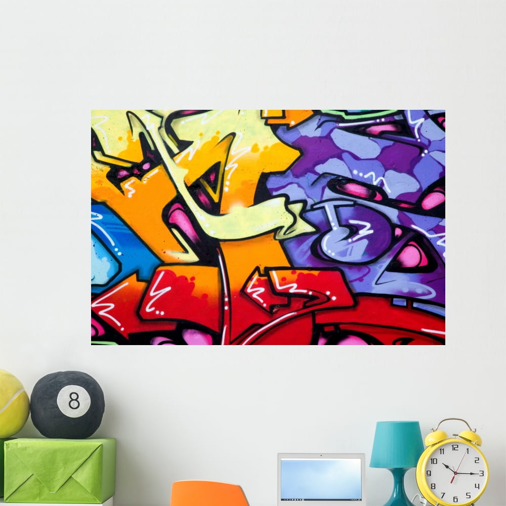 Vibrant Graffiti Wall Mural by Wallmonkeys Peel and Stick Graphic (48
