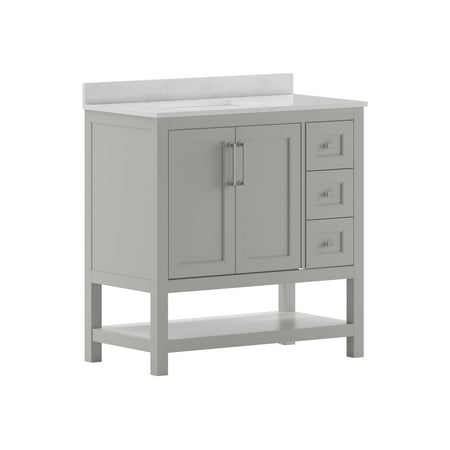 Flash Furniture Vega - Vanity cabinet - 3 drawers - 2 shelves - 2 doors - fiberboard - gray