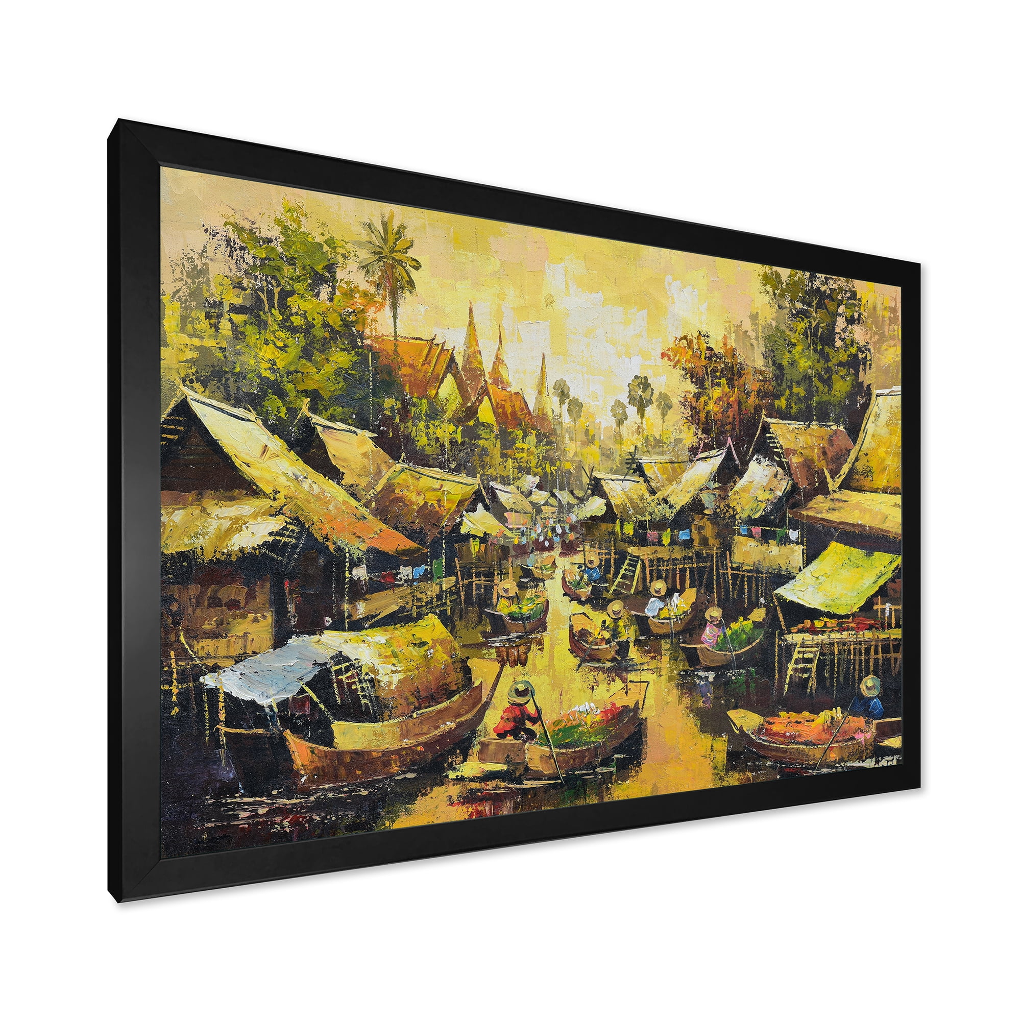 Designart 'Ancient Waterside Life II' Traditional Framed Art Print