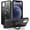 Black, variant on MYKOMI Magnetic Compatible with iPhone 12/12 Pro Case with Stand [Military Grade Drop Tested][Compatible with Magnet] Ring Translucent Slim Hard Back Soft Edge