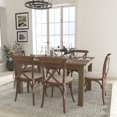thumbnail image 1 of 60" x 38" Antique Rustic Farm Table Set with 6 Cross Back Chairs and Cushions, 1 of 9