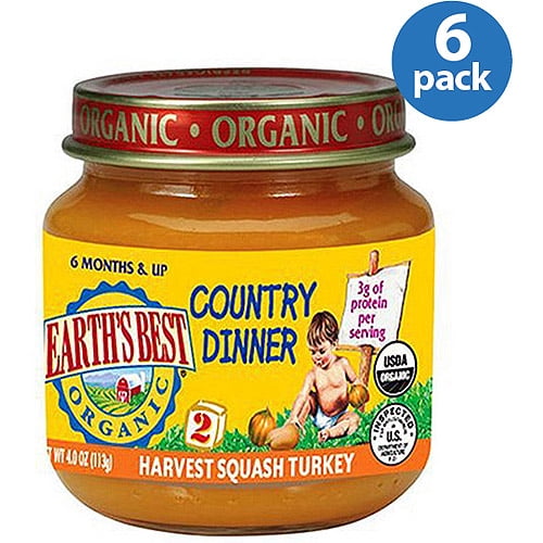 Earth's Best Organic Baby Food - Harvest Squash Turkey Country Dinner