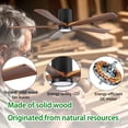 thumbnail image 2 of Tower Fan 60'' Ceiling Fan with Light, Flush Mount, 5 Solid Wood Blades, Quiet Reversible DC Motor, APP & Remote Control, Dimmable Full-Spectrum LED, for 20x20 ft Living Room or Bedroom, No-Slope Ce, 2 of 9
