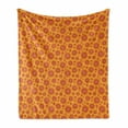 thumbnail image 1 of Flowers Soft Flannel Fleece Throw Blanket, Floral Theme Abstract Flowery Motifs in Vintage Style and Orange Tones Botanical, Cozy Plush for Indoor and Outdoor Use, 50" x 60", Multicolor, by Ambesonne, 1 of 6