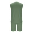 thumbnail image 6 of Hurxie Deals Mens Summer 2 Piece Outfits Sleeveless Muscle Tank Tops Athletic Casual Beach Shirts and Shorts Set Army Green,M, 6 of 7
