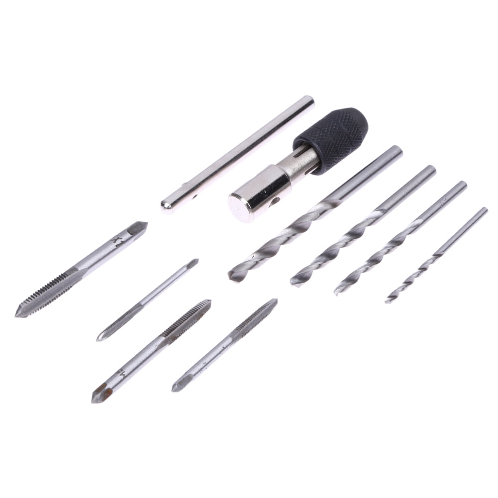 9Pcs//Set T Type Machine Hand Screw Thread Taps Reamer with Drill Bits and Wrench