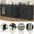 thumbnail image 6 of 94.5" XXXL Dog Crate Furniture for 2 Large Dogs, Farmhouse Dog Kennel TV Stand with Sliding Door and Removable Divider, Black, 6 of 6