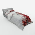 thumbnail image 2 of Ambesonne Japanese Bedding Set 3 Pcs, Blossom Cherry Sakura, Twin, Red and Brown, 2 of 2