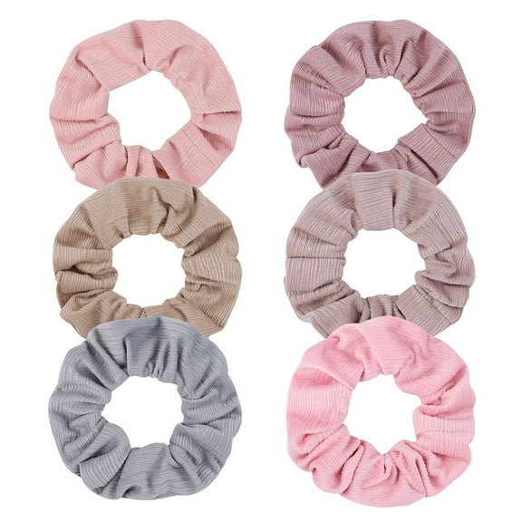 Niceauty 6Pcs Hair Scrunchies Elastic Hair Bands Assorted Color Large Scrunchies for Daily Use