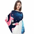 thumbnail image 4 of Starry Sky Flamingo Elegant Chiffon Silk Scarf for Women - Lightweight Breathable Shawl Wrap in Size 70.86 x 28.7 inches, 4 of 6