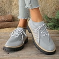 thumbnail image 2 of Rokment Womens Mesh Slip on Socks Oxfords Breathable Fashionable Platform Chunky Lug Sole Mid Heel High Top Fashion Sneakers Walking Dress Shoes A Size 6, 2 of 9