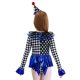 thumbnail image 3 of Mono de Cosplay de payaso de circo para niñas y pinza para el pelo, disfraz de Cosplay de payaso de circo con estampado de lunares y cuello con volantes, 3 of 4