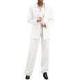 thumbnail image 3 of Daolelai Women's Fashion Long Sleeve Suit Solid Color Suit Trousers Two-Piece Set, 3 of 8