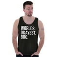 thumbnail image 3 of Worlds Okayest Bro Sibling Brother Tank Top Sleeveless Tee Men Brisco Brands S, 3 of 5