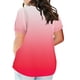 thumbnail image 3 of Plus Tamaño de las Mujeres Blusas, Cuello en V Casual Suelto Manga Corta Superior, Impresión Blusa Poliéster Spandex, 3 of 8