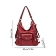 thumbnail image 3 of Vintage Faux Leather Handbag Large Capacity Shoulder Bag With Top Handle And Adjustable Strap Convertible Crossbody Satchel For Work Travel Daily Use Stylish Textured Purse Black Brown Gray, 3 of 8