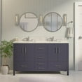 thumbnail image 6 of KBC California 60" Wood Double Bathroom Vanity w/ Carrara Stone in Marine Gray, 6 of 7