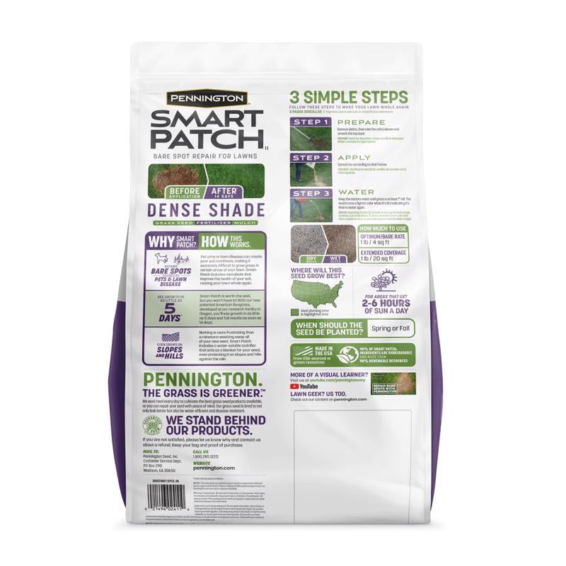 Pennington Smart Patch Seed Fertilizer Mulch Repair Kit, Full Shade