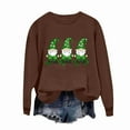thumbnail image 4 of Womens St Patricks Day Shirt Cute Gnome Shirts Crew Neck Long Sleeve Tops Shamrock Graphic Sweatshirt Irish Shirts for Women, 4 of 7