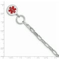 thumbnail image 2 of Sterling Silver Rhodium Engraveable Enamel Disc Medical ID Bracelet 16 Inch "Bracelets, 2 of 2